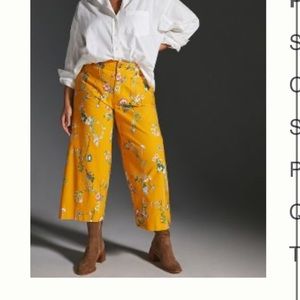 ANTHROPOLOGIE MAEVE THE COLETTE CROPPED WIDE-LEG PANTS
